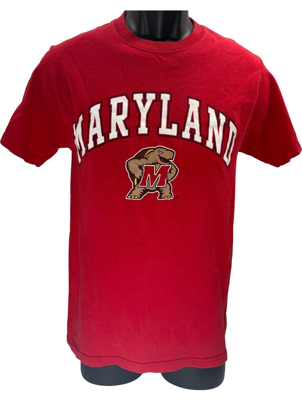 Vintage Maryland Terrapins T-Shirt Mens Small Red Fruit of the Loom Lofteez Y2K